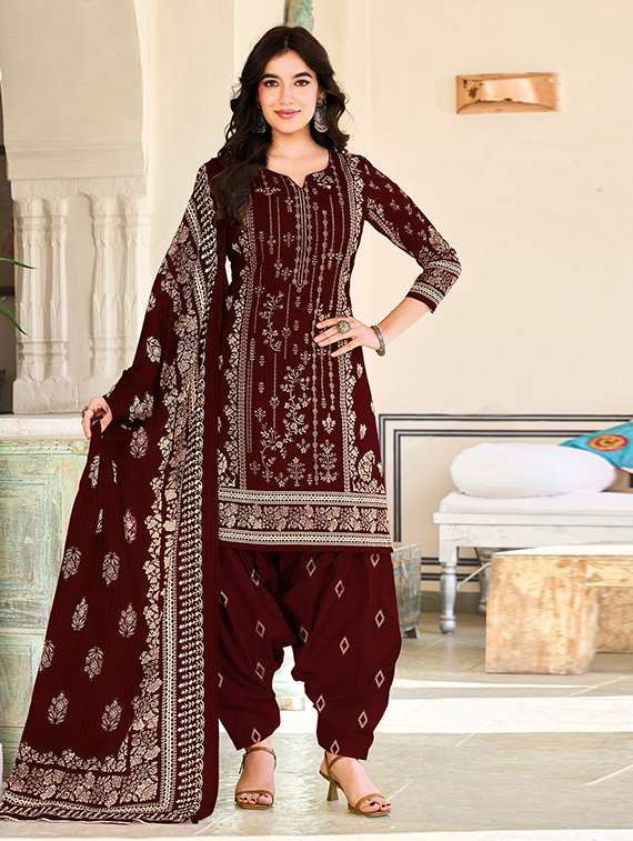 women printed unstitched suit set