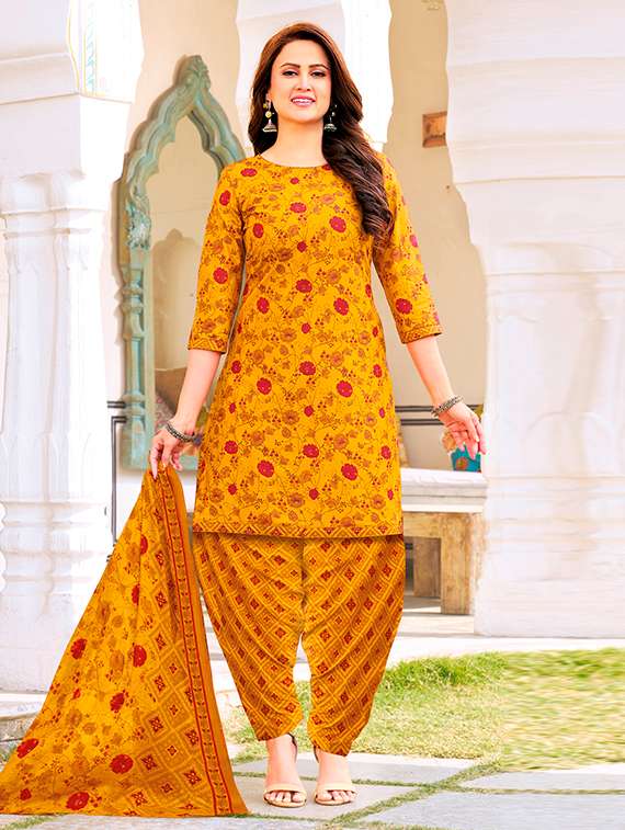 women printed unstitched suit set