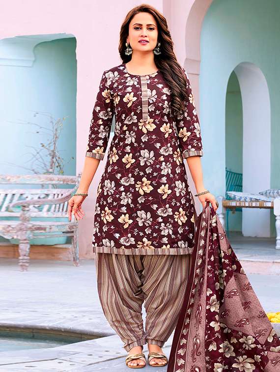 women printed unstitched suit set