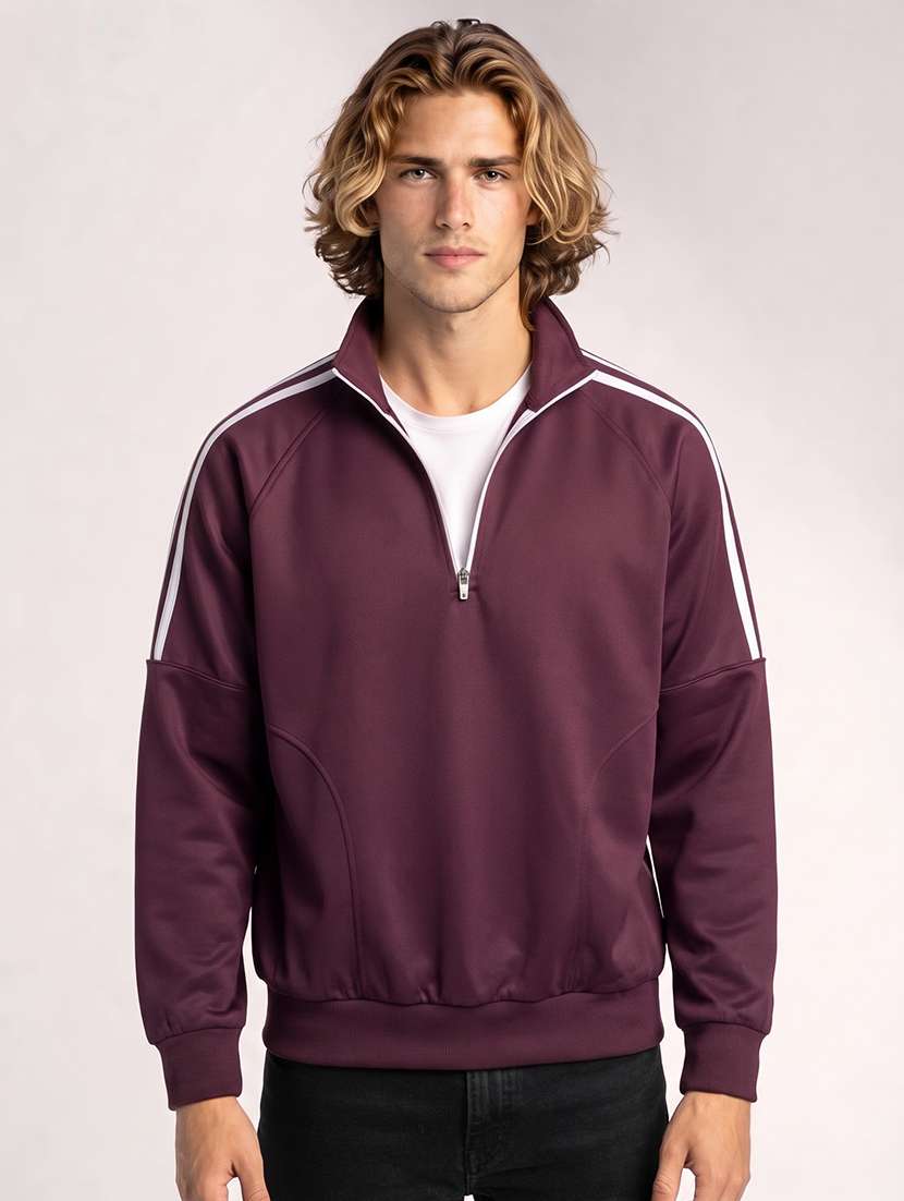 men taped long sleeve regular fit sweatshirt