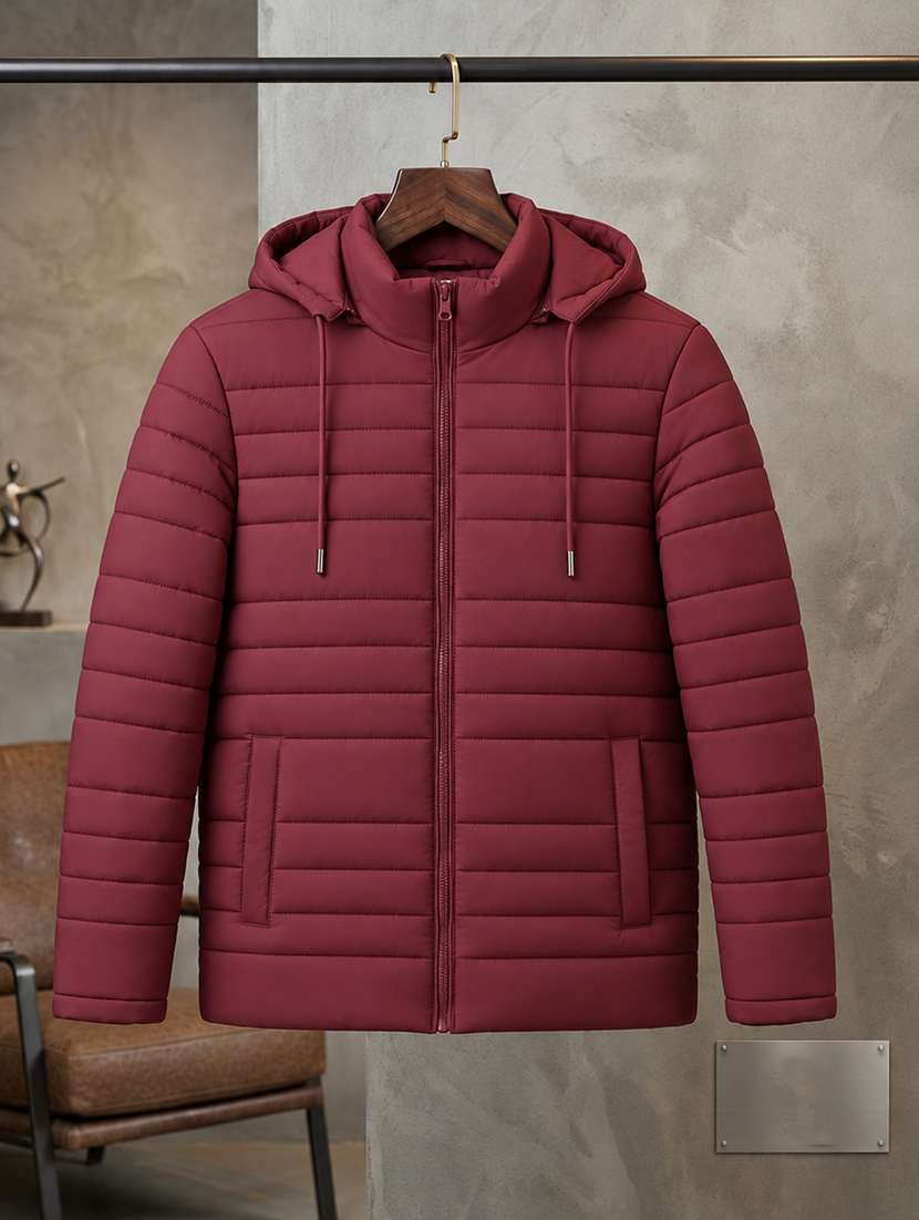 Men Solid Long Sleeve Puffer Jacket - 22733702 -  Standard Image - 3