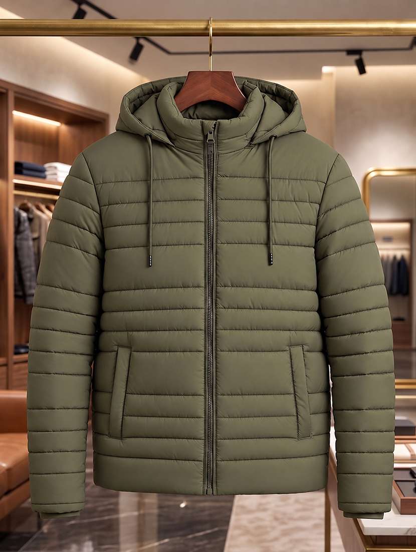 Men Solid Long Sleeve Puffer Jacket - 22733706 -  Standard Image - 3