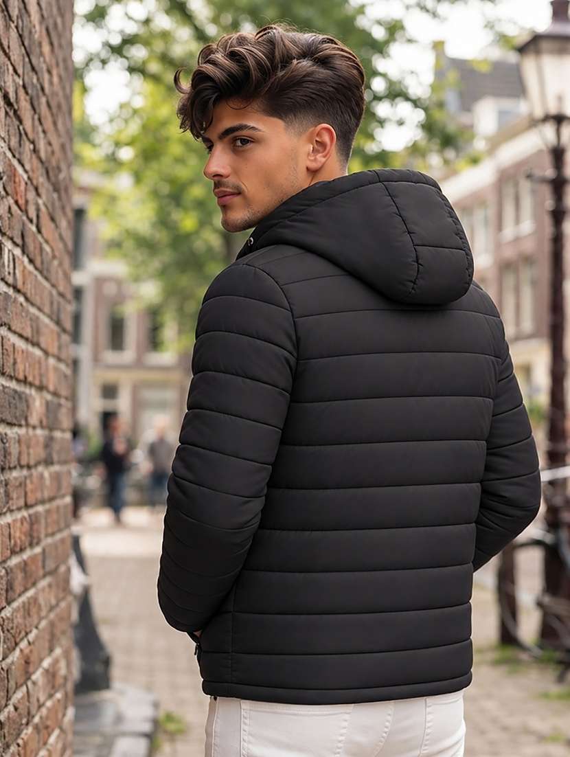 Men Solid Long Sleeve Puffer Jacket - 22733719 -  Standard Image - 3