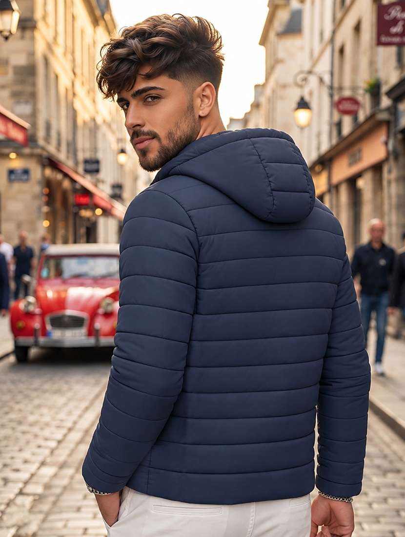Men Solid Long Sleeve Puffer Jacket - 22733722 -  Standard Image - 3