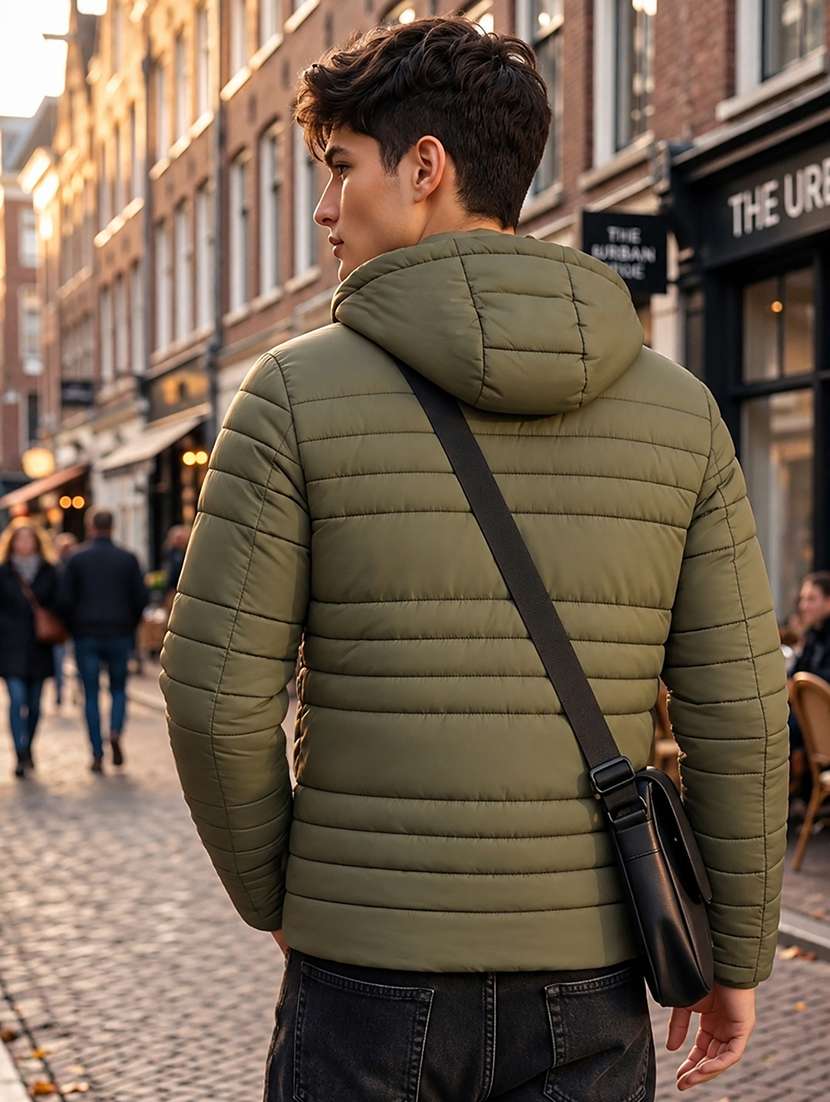 Men Solid Long Sleeve Puffer Jacket - 22733729 -  Standard Image - 3