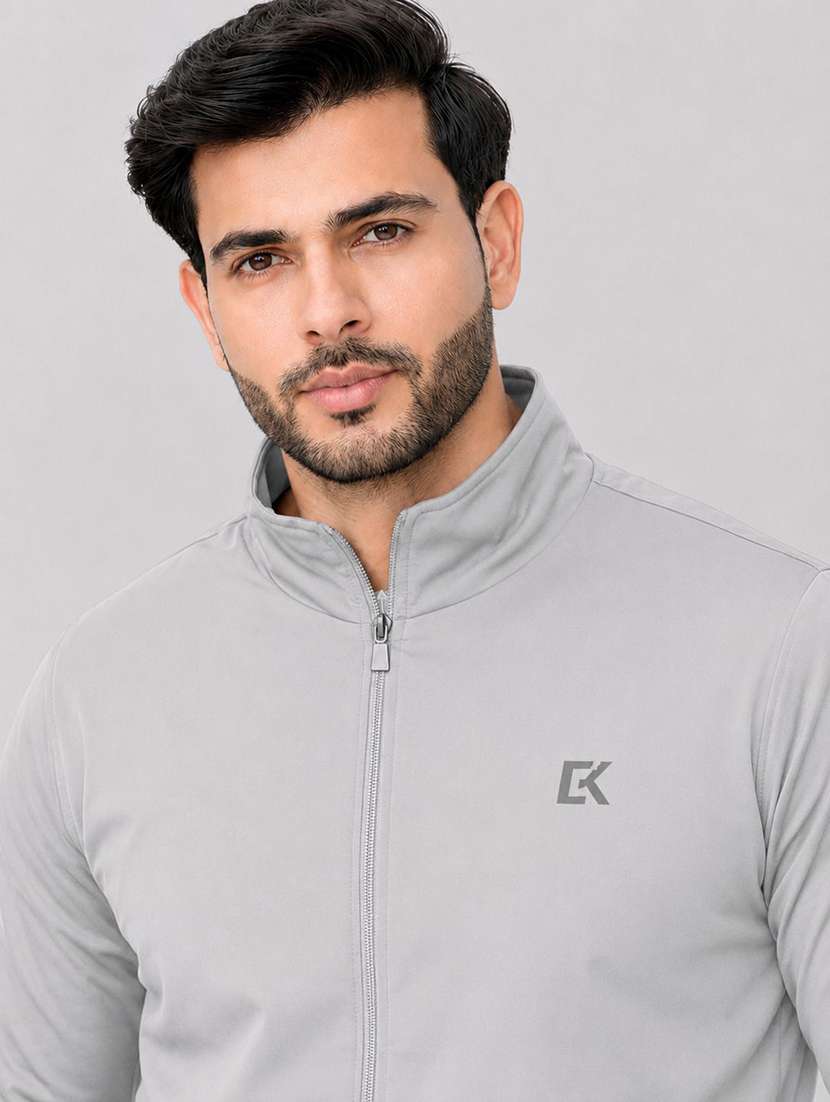 Men Solid Long Sleeve Windcheater Bomber Jacket - 22734985 -  Standard Image - 3