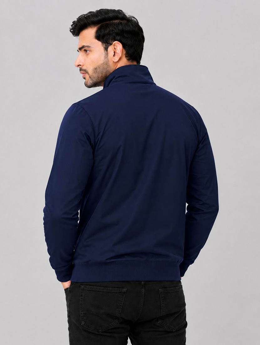 Men Solid Long Sleeve Windcheater Bomber Jacket - 22734986 -  Standard Image - 3