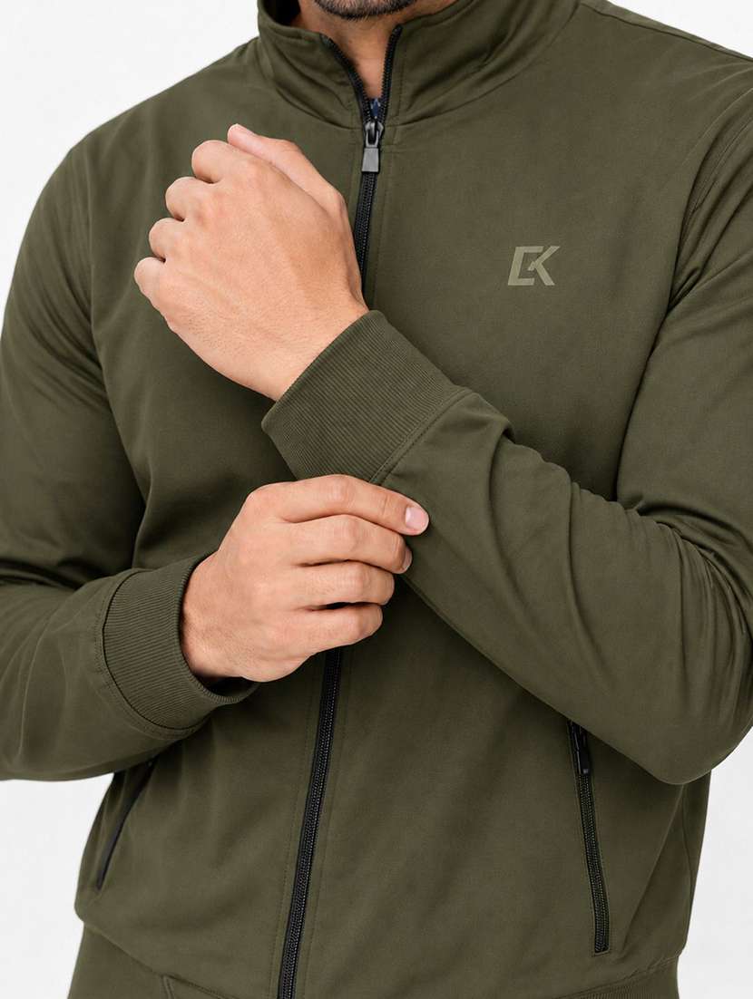 Men Solid Long Sleeve Windcheater Bomber Jacket - 22734988 -  Standard Image - 3