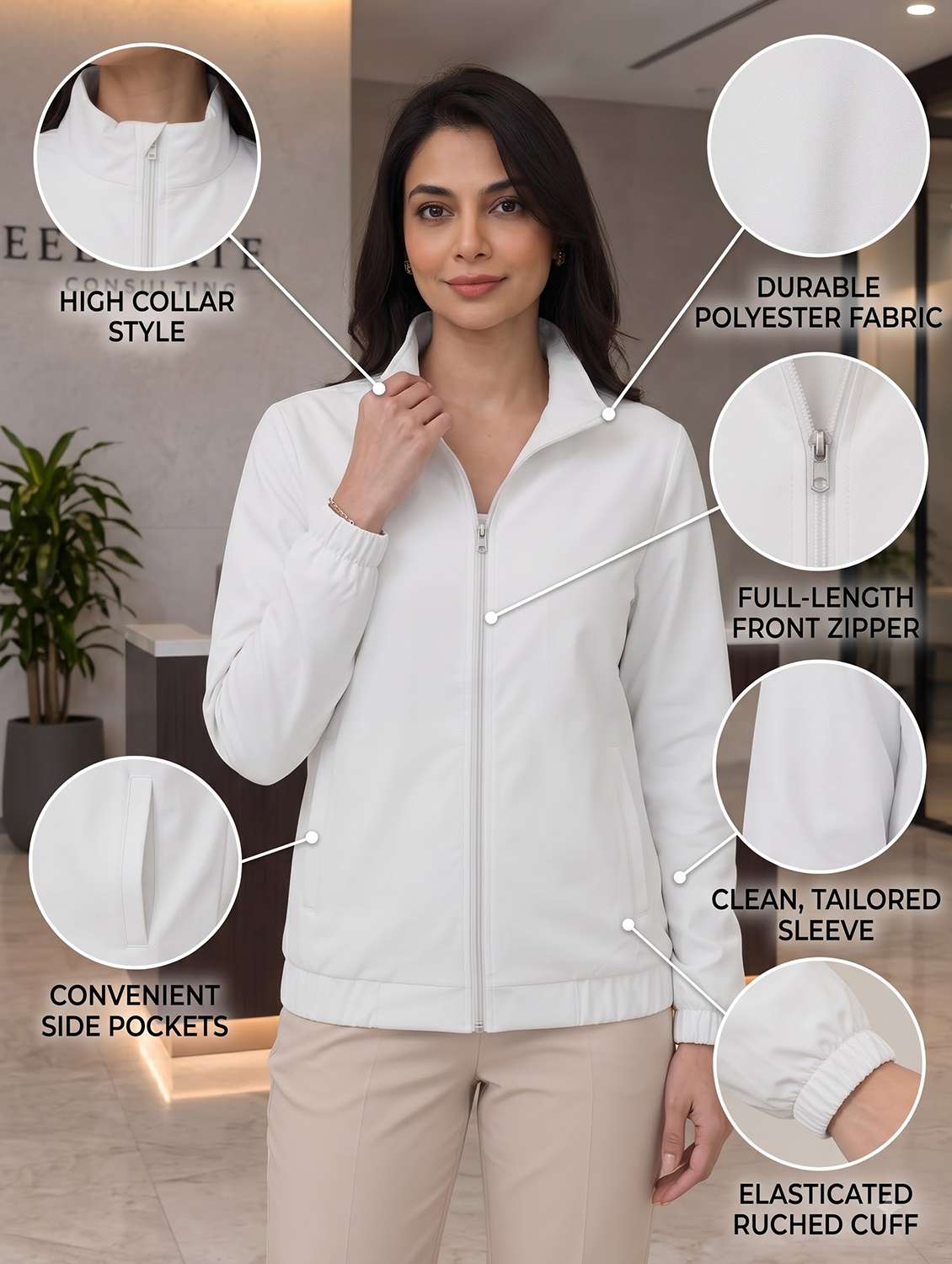 Women Solid Long Sleeve Bomber Jacket - 22735118 -  Standard Image - 3
