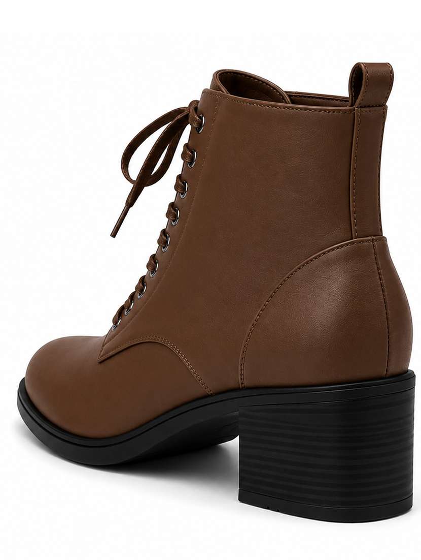 Women Solid Lace Up Ankle Boots - 22735176 -  Standard Image - 3