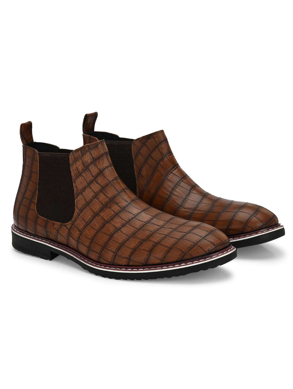 men textured low ankle boot