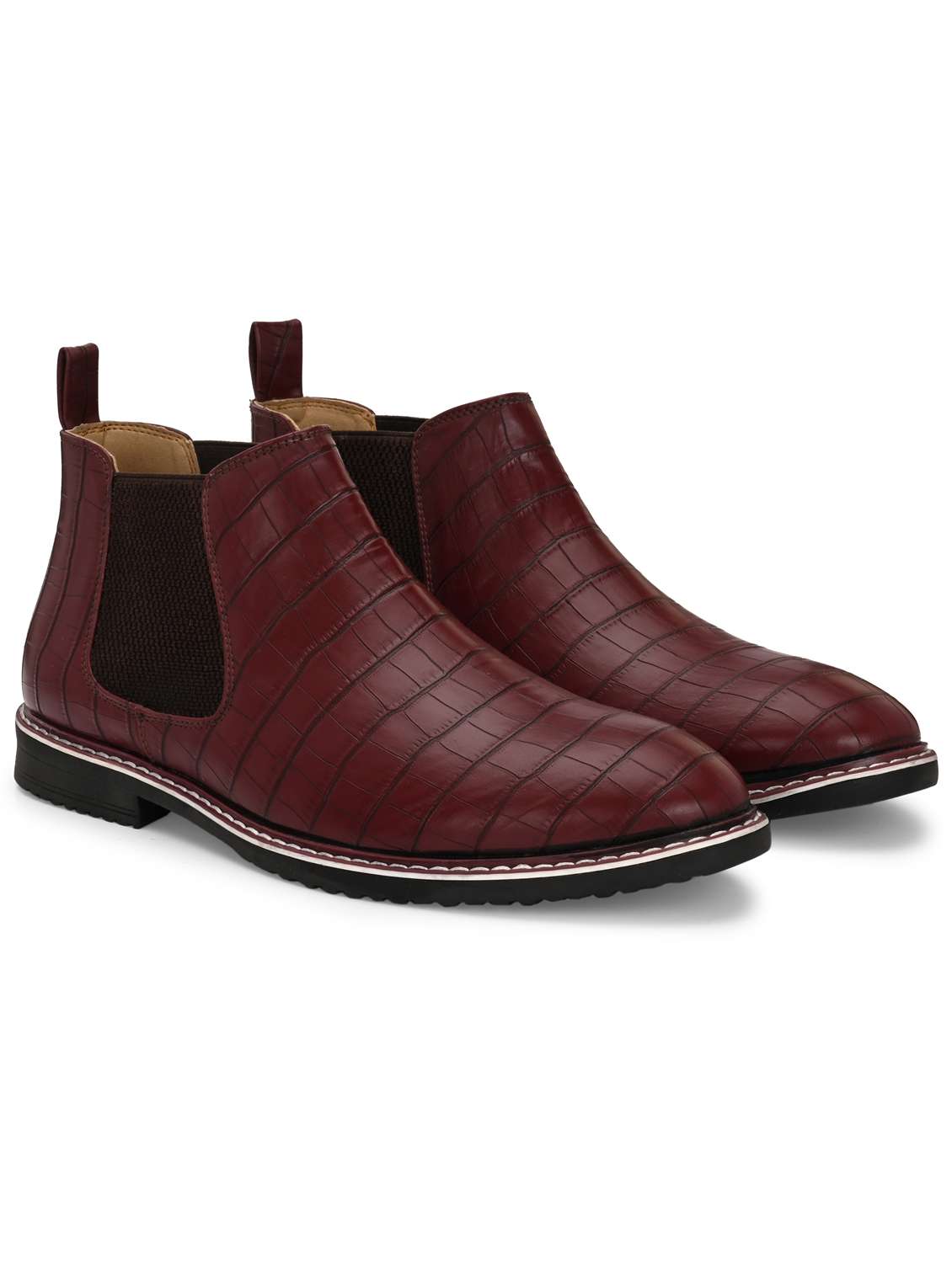 men textured low ankle boot