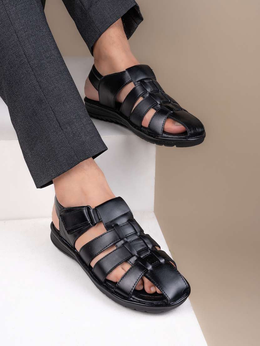 Men Black Fisherman Sandal - 22735291 -  Standard Image - 5
