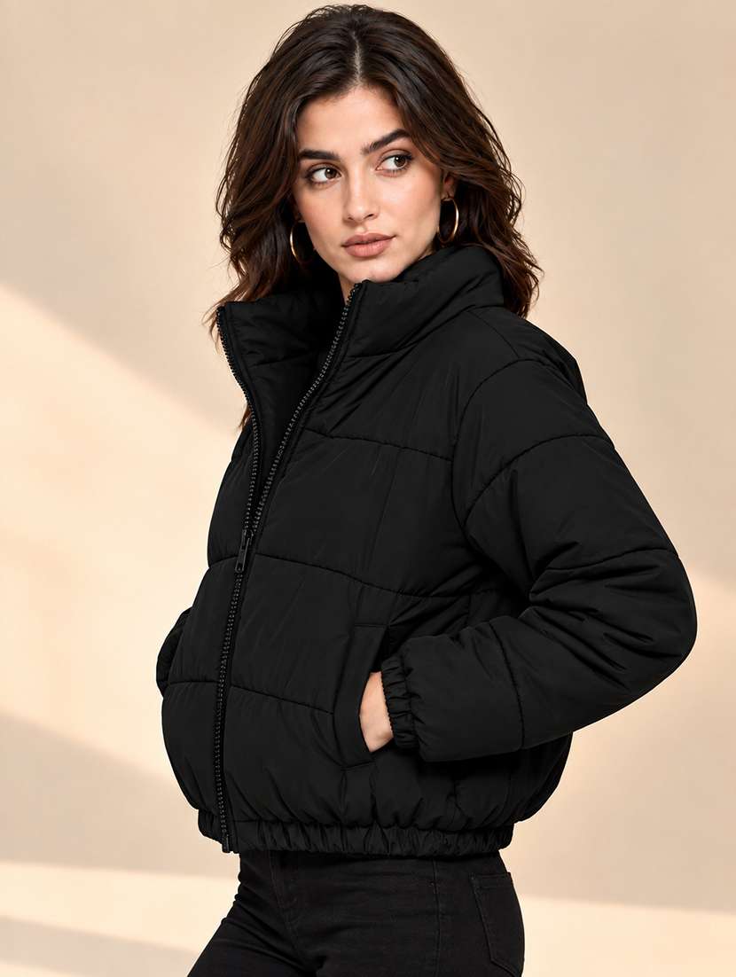 Women Solid Long Sleeves Reversible Jacket - 22735374 -  Standard Image - 3
