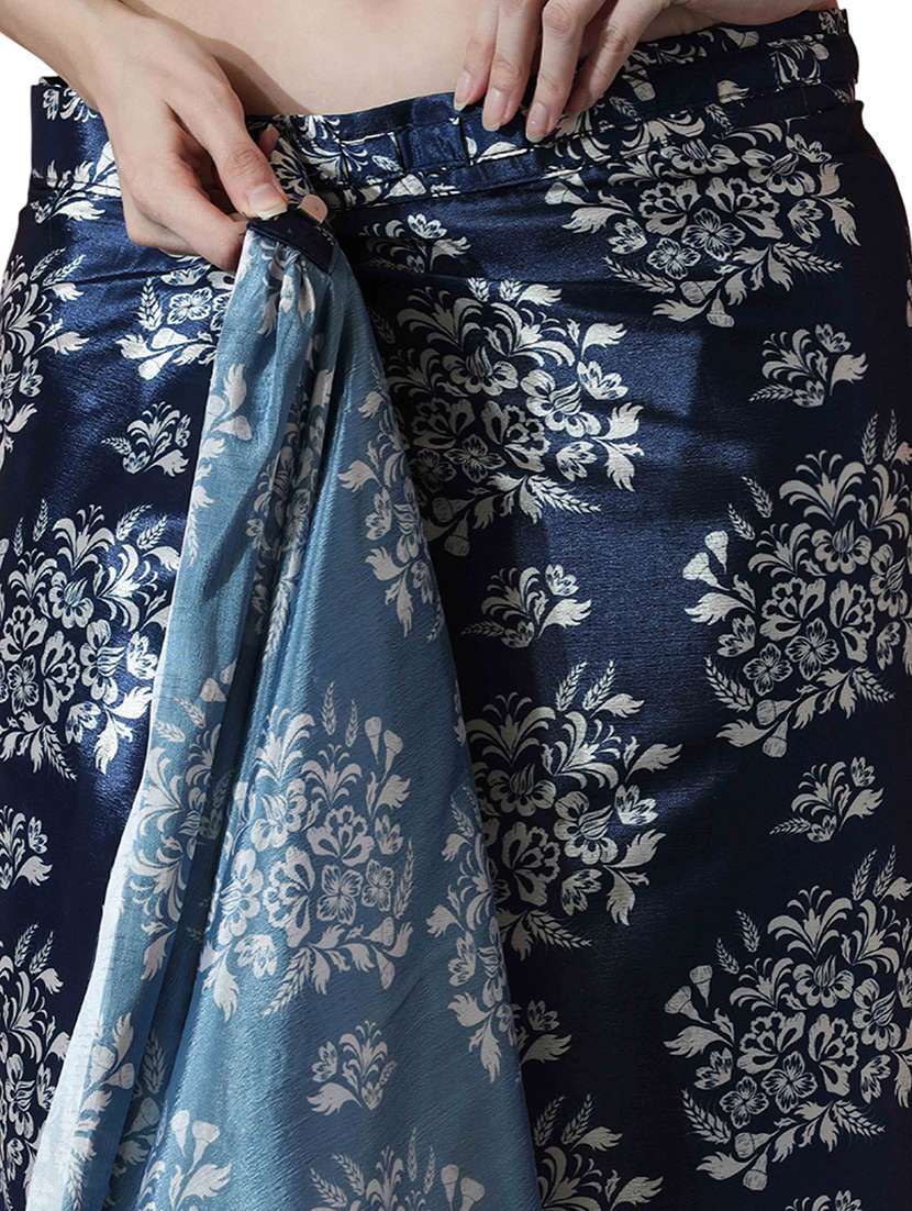 Women Floral Printed Ready To Wear Saree With Blouse - 22736883 -  Standard Image - 5