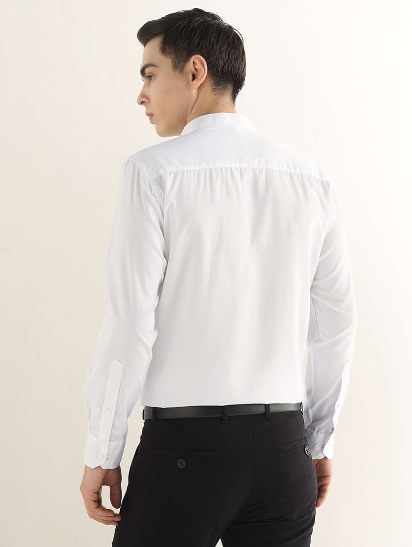 Men Solid Long Sleeve Slim Fit Formal Shirt - 22737636 -  Standard Image - 3