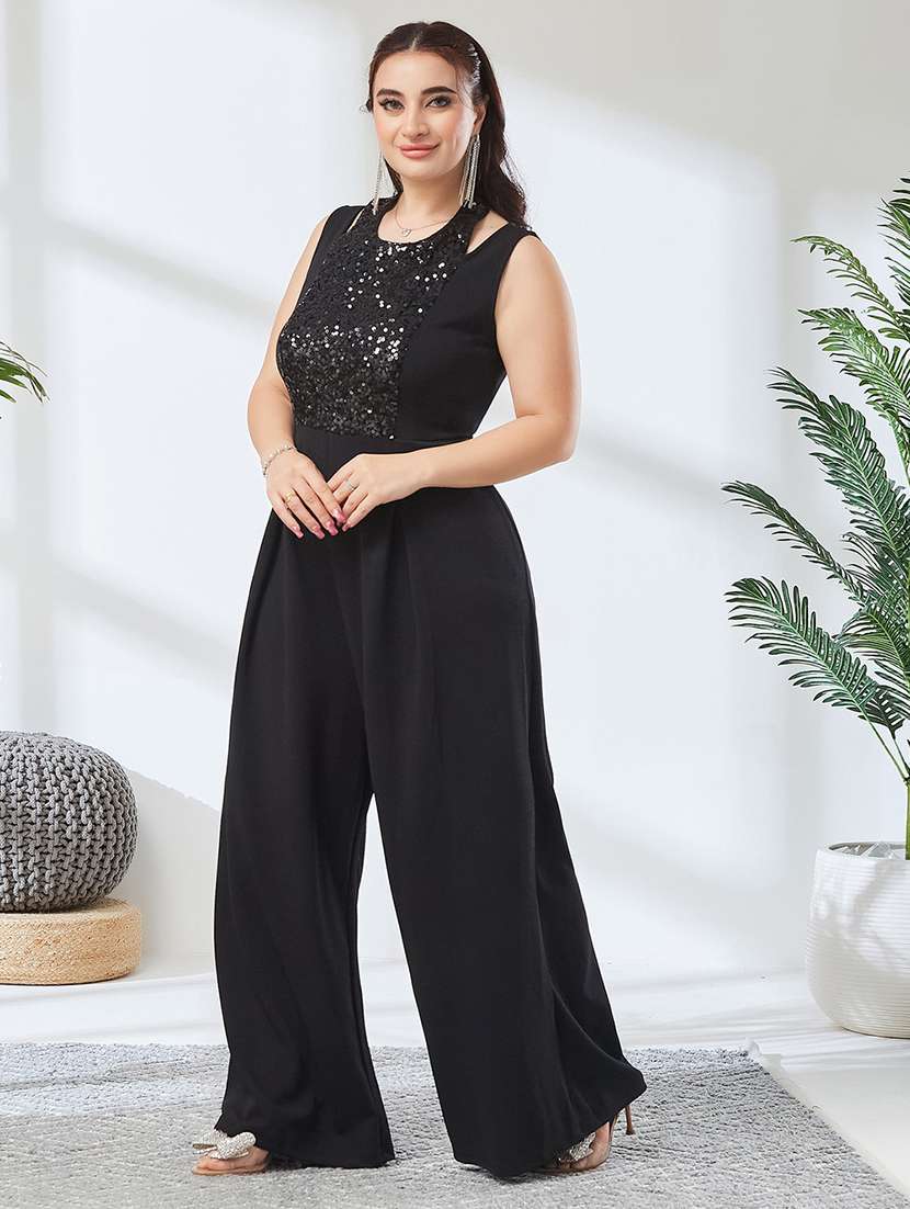 Women Sequined Sleeveless Full Leg Jumpsuit - 22738150 -  Standard Image - 3