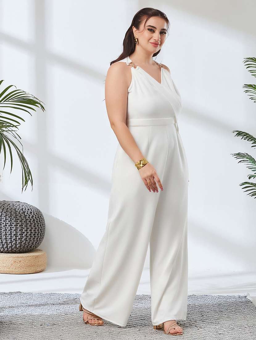 Women Solid Sleeveless Full Leg Jumpsuit - 22738159 -  Standard Image - 3