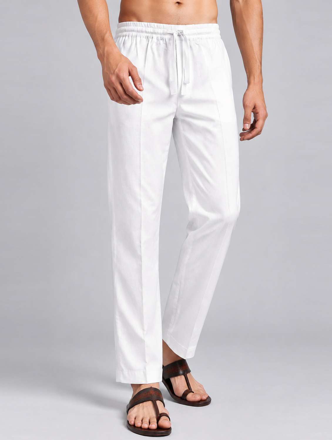 men solid mid rise ethnic bottom wear pyjama