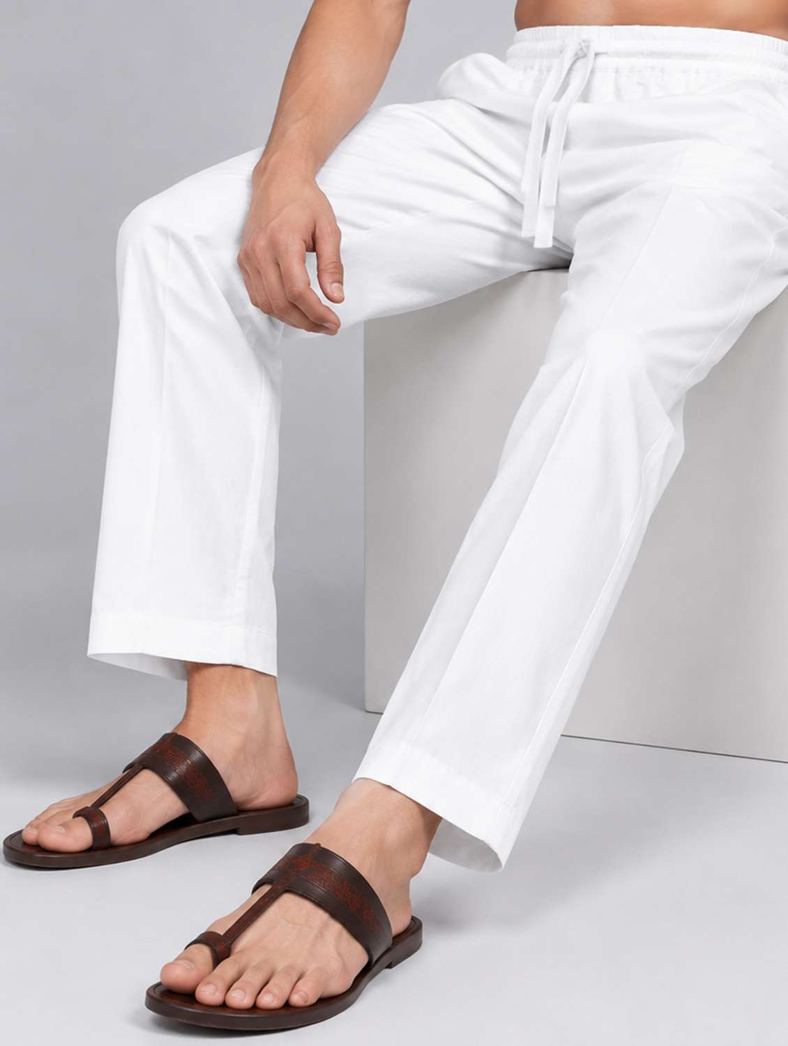 Men Solid Mid Rise Ethnic Bottom Wear Pyjama - 22738609 -  Standard Image - 5