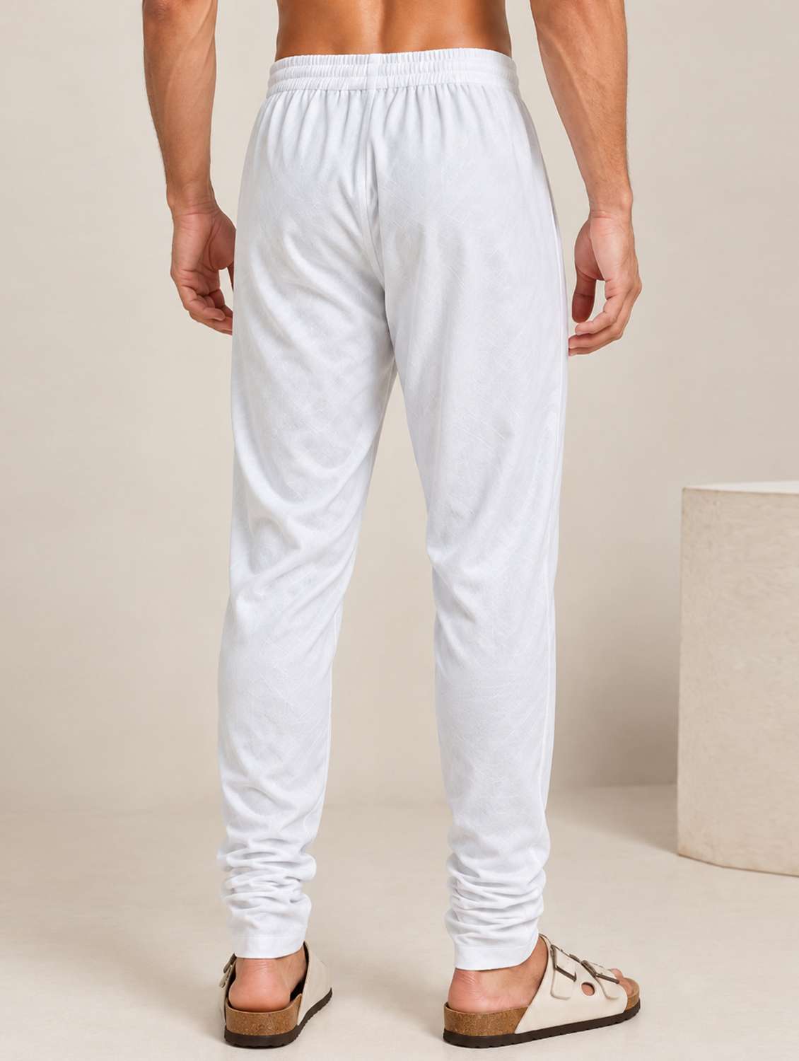 Men Solid Mid Rise Ethnic Bottom Wear Churidar Pyjama - 22738615 -  Standard Image - 3