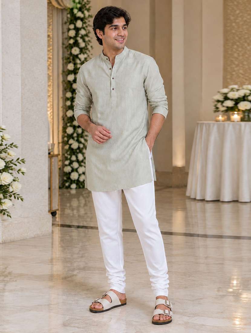 Men Solid Mid Rise Ethnic Bottom Wear Churidar Pyjama - 22738615 -  Standard Image - 5
