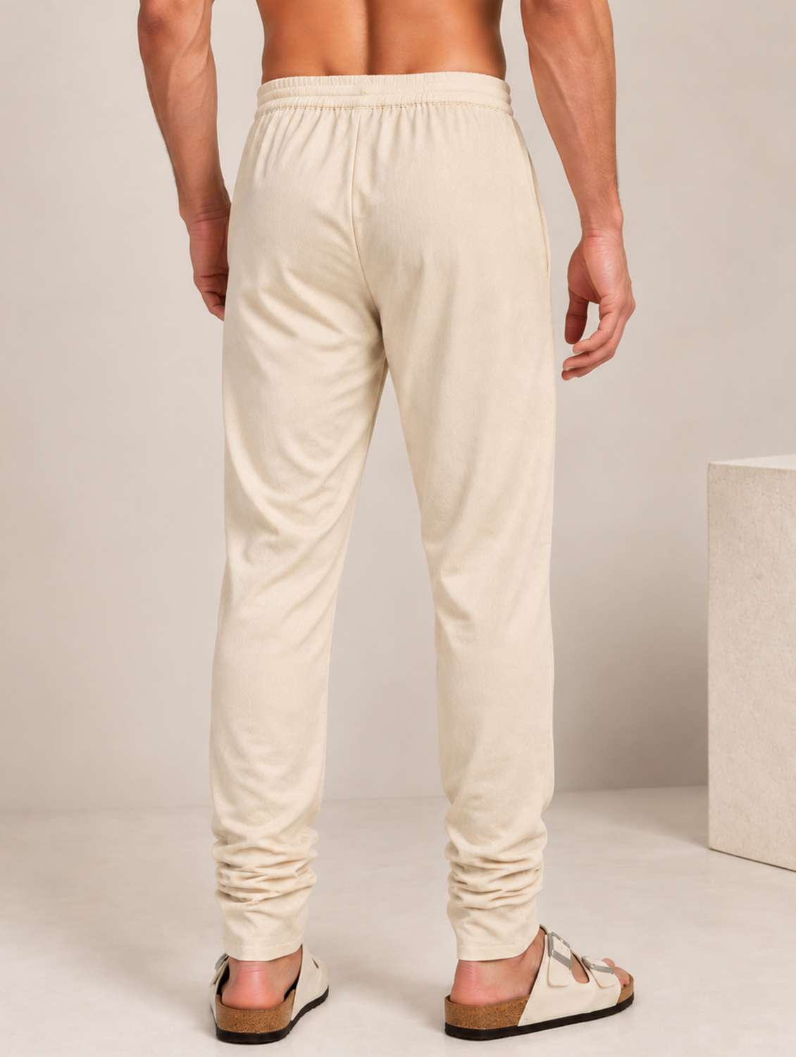 Men Solid Mid Rise Ethnic Bottom Wear Churidar Pyjama - 22738616 -  Standard Image - 3