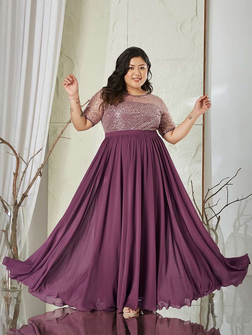 Women Embroidered Short Sleeves Fit And Flare Gown - 22740791 -  Standard Image - 5