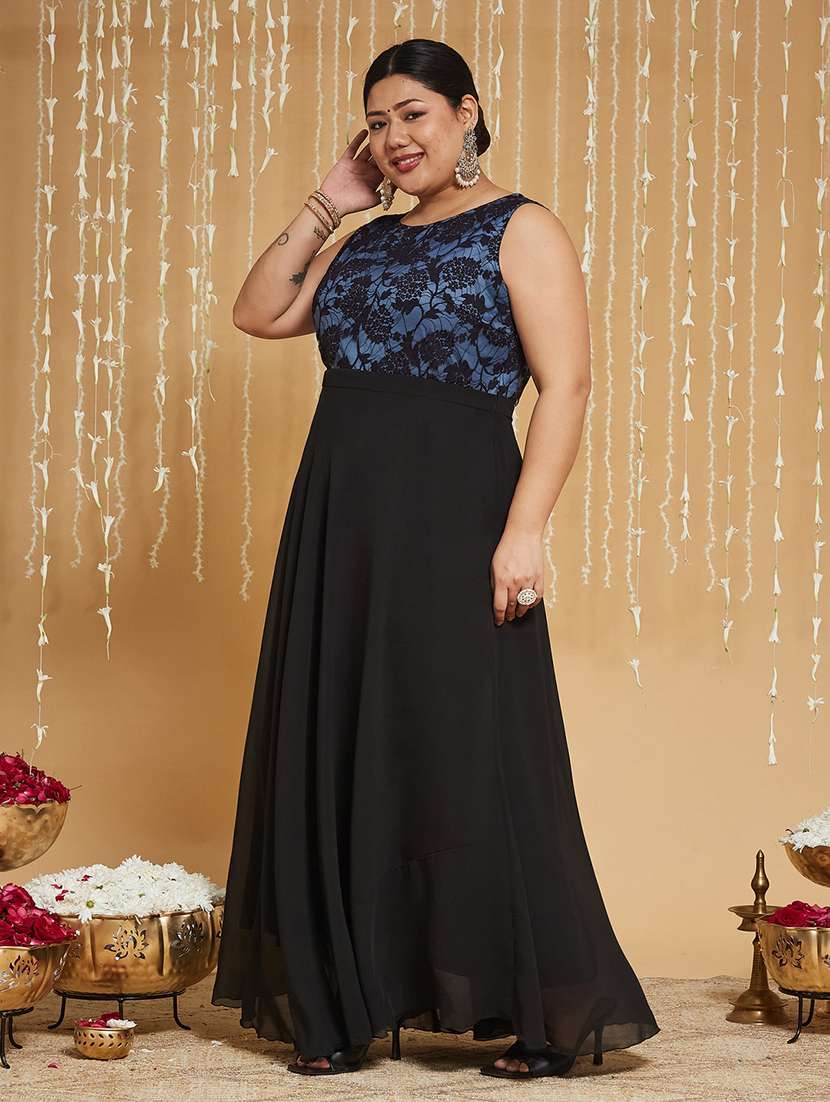 Women Self Design Sleeveless Fit And Flare Dress - 22740802 -  Standard Image - 3