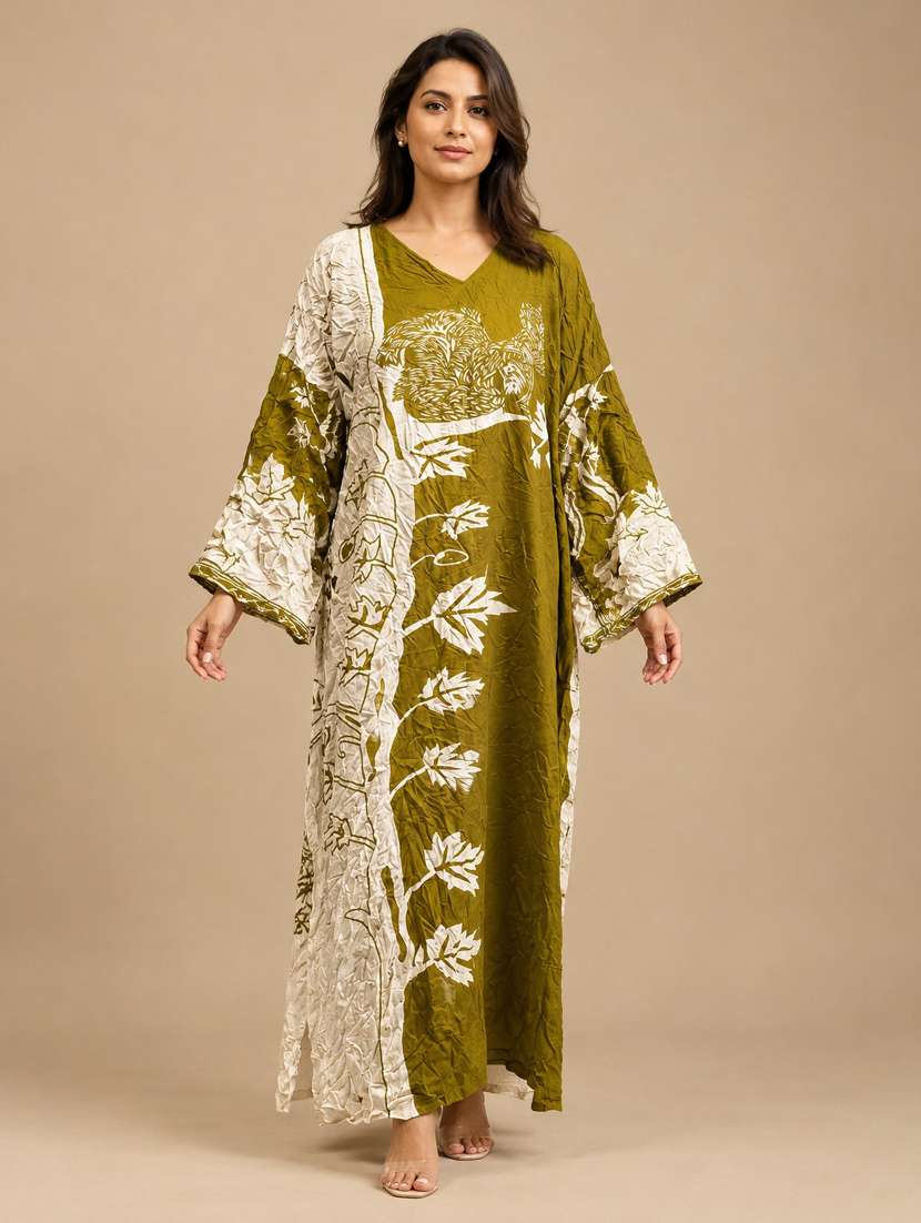 women printed long sleeves nighty