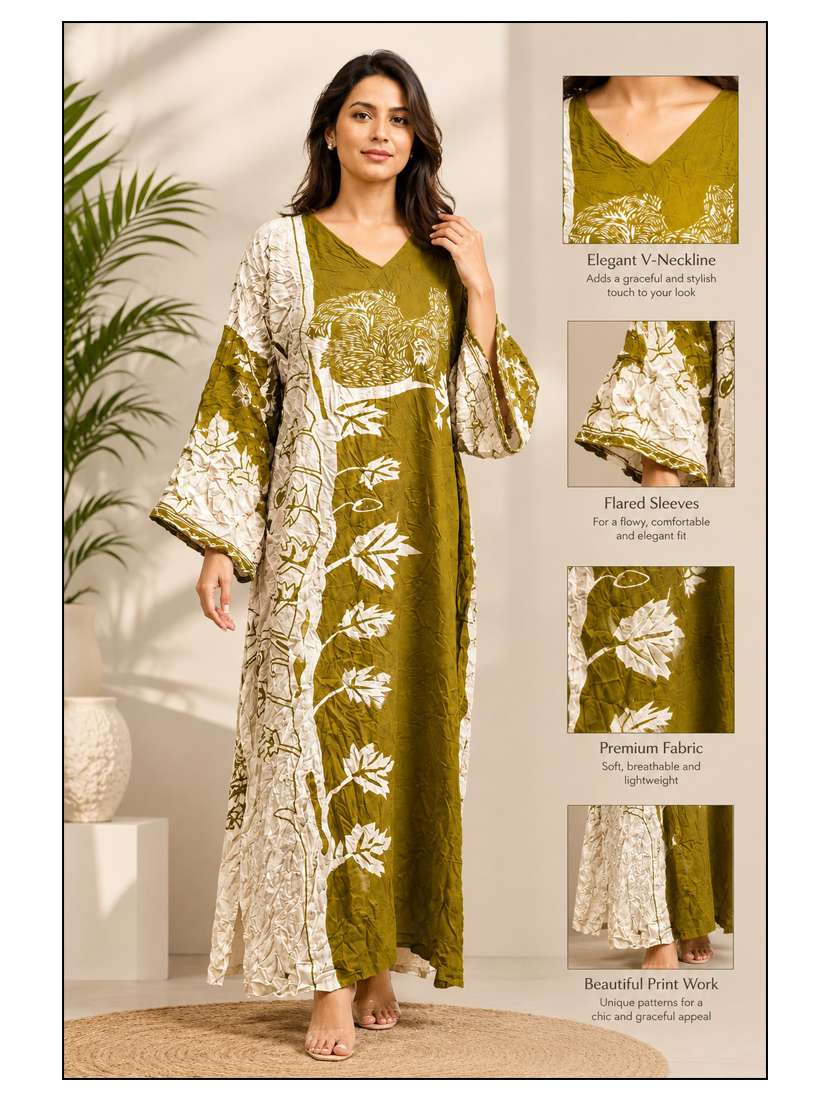 Women Printed Long Sleeves Nighty - 22741787 -  Standard Image - 3