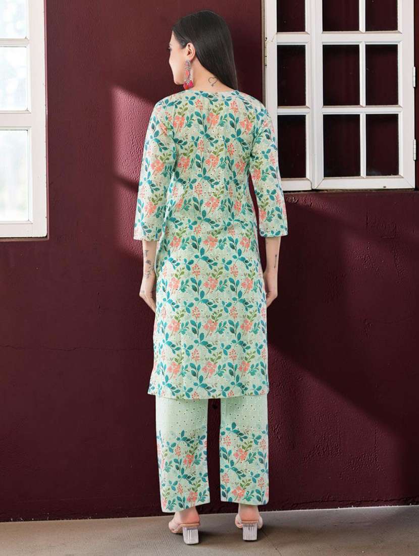 Women Printed Three Quarter Sleeves Kurta Pant Set With Dupatta - 22743342 -  Standard Image - 5