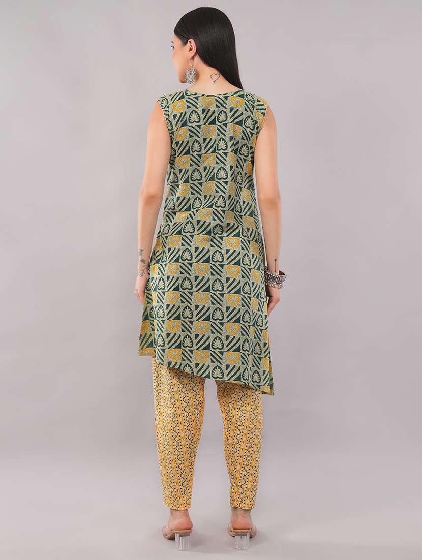 Women Printed Sleeveless Kurta Pant Set - 22743344 -  Standard Image - 3