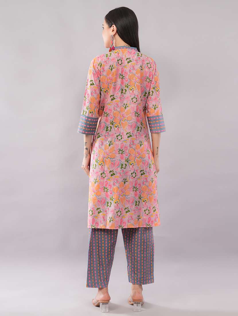 Women Printed Three Quarter Sleeves Kurta Pant With Dupatta Set - 22743345 -  Standard Image - 5