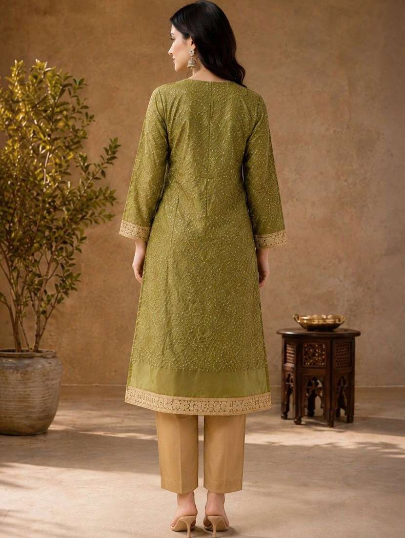 Women Embroidered Long Sleeves Kurta Pant Set - 22743349 -  Standard Image - 5