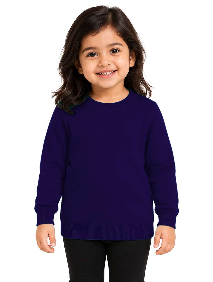 girls solid long sleeves regular sweater
