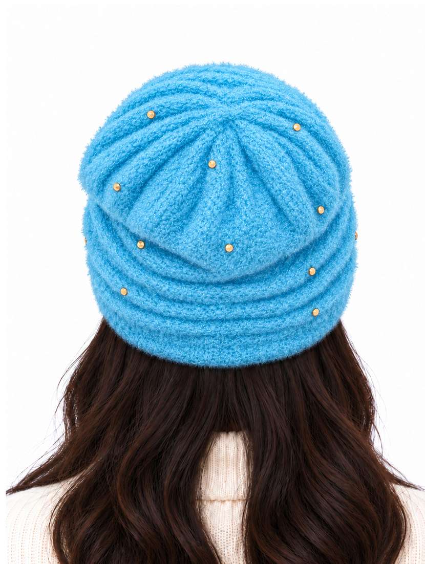 Women Self Design Winter Beanie Cap - 22743399 -  Standard Image - 3