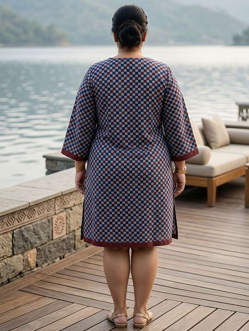 Women Printed Three Quarter Sleeves A-line Dress - 22743556 -  Standard Image - 3