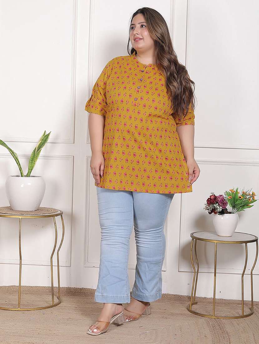 Women Printed Short Sleeves Straight Kurti - 22743644 -  Standard Image - 3