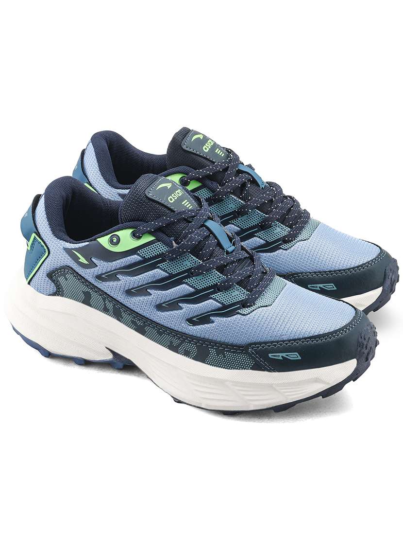 men navy blue lace up sport shoes