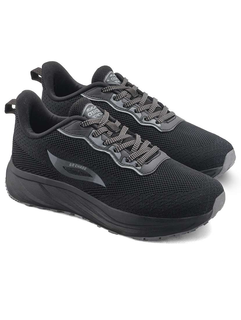 men solid lace up sport shoes
