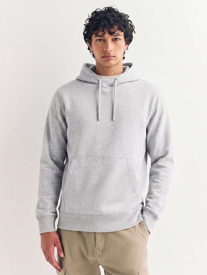 men solid long sleeve regular fit sweatshirt