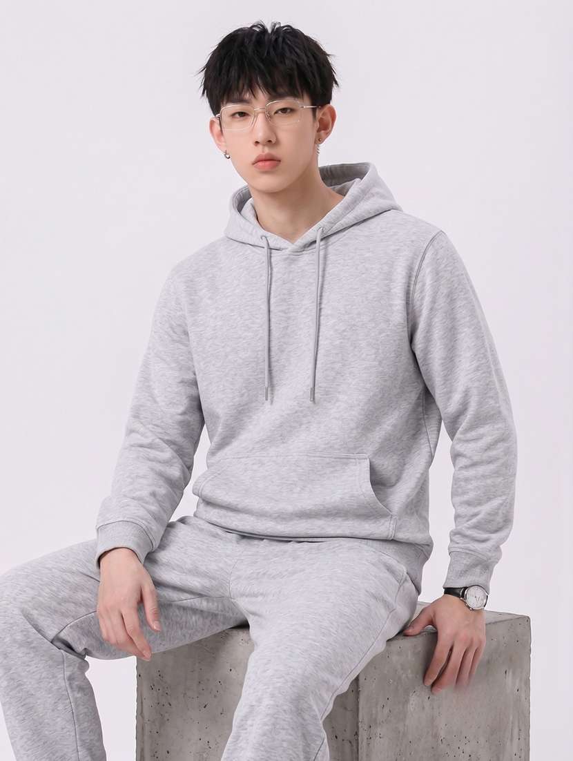 men melange long sleeve regular fit sweatshirt