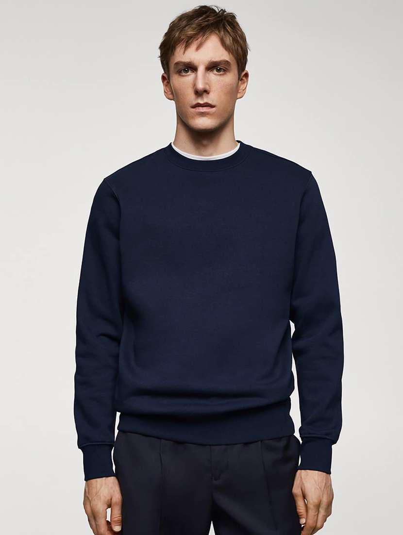 men solid long sleeve regular fit sweatshirt