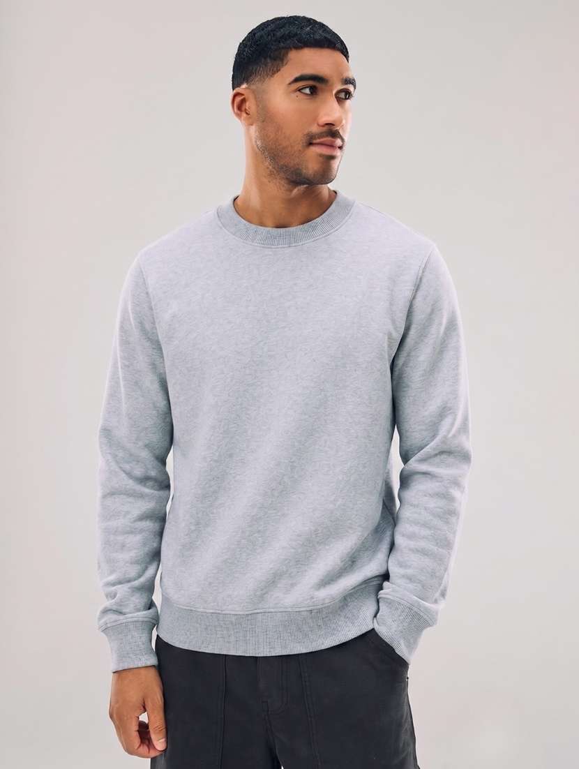 men melange long sleeve regular fit sweatshirt