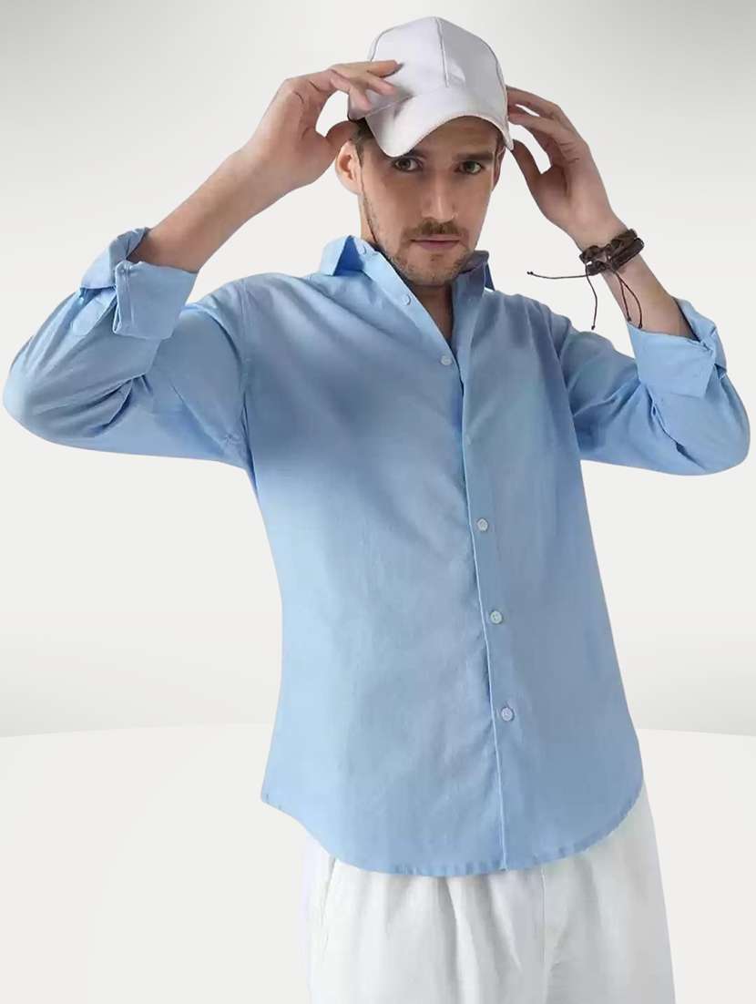 men solid long sleeve regular fit casual shirt