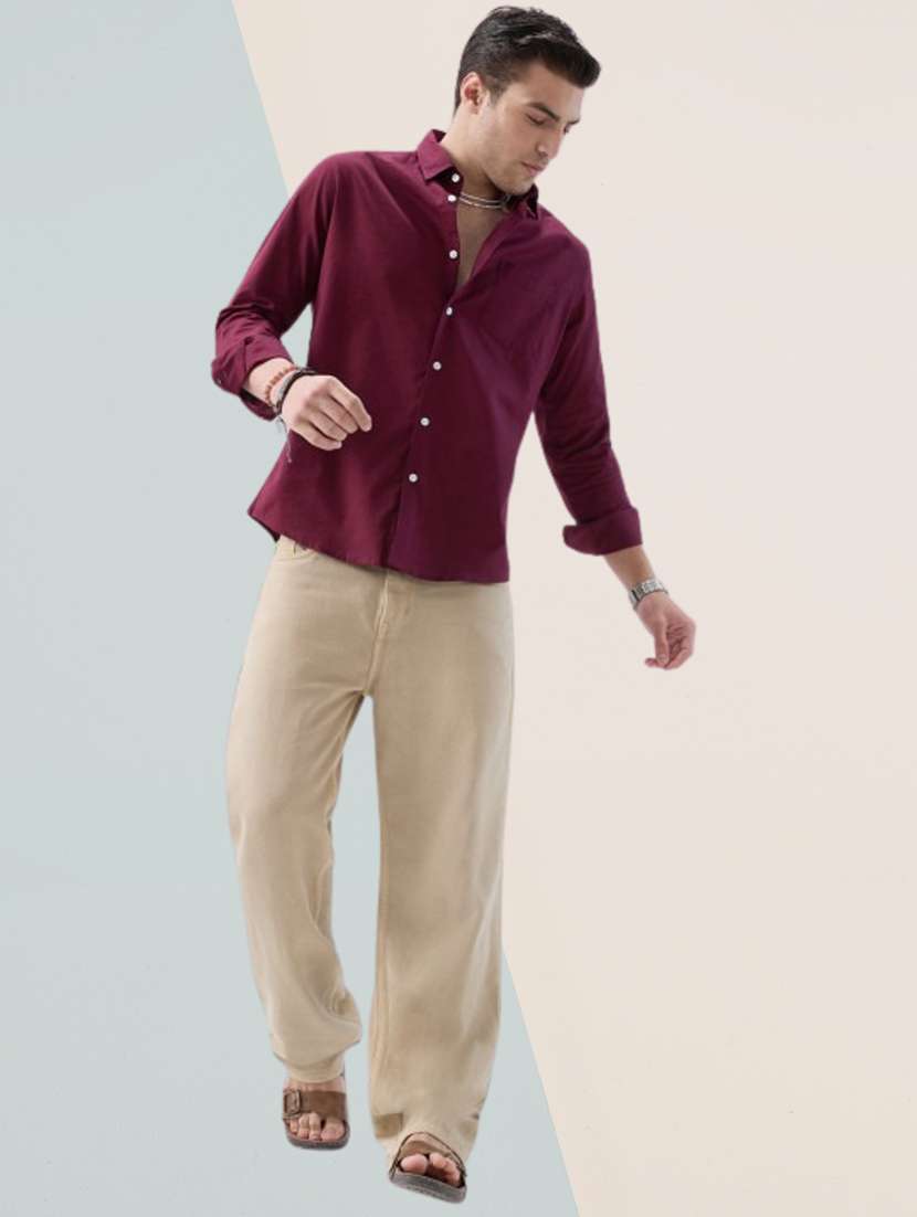 Men Solid Long Sleeve Regular Fit Casual Shirt - 22744187 -  Standard Image - 5