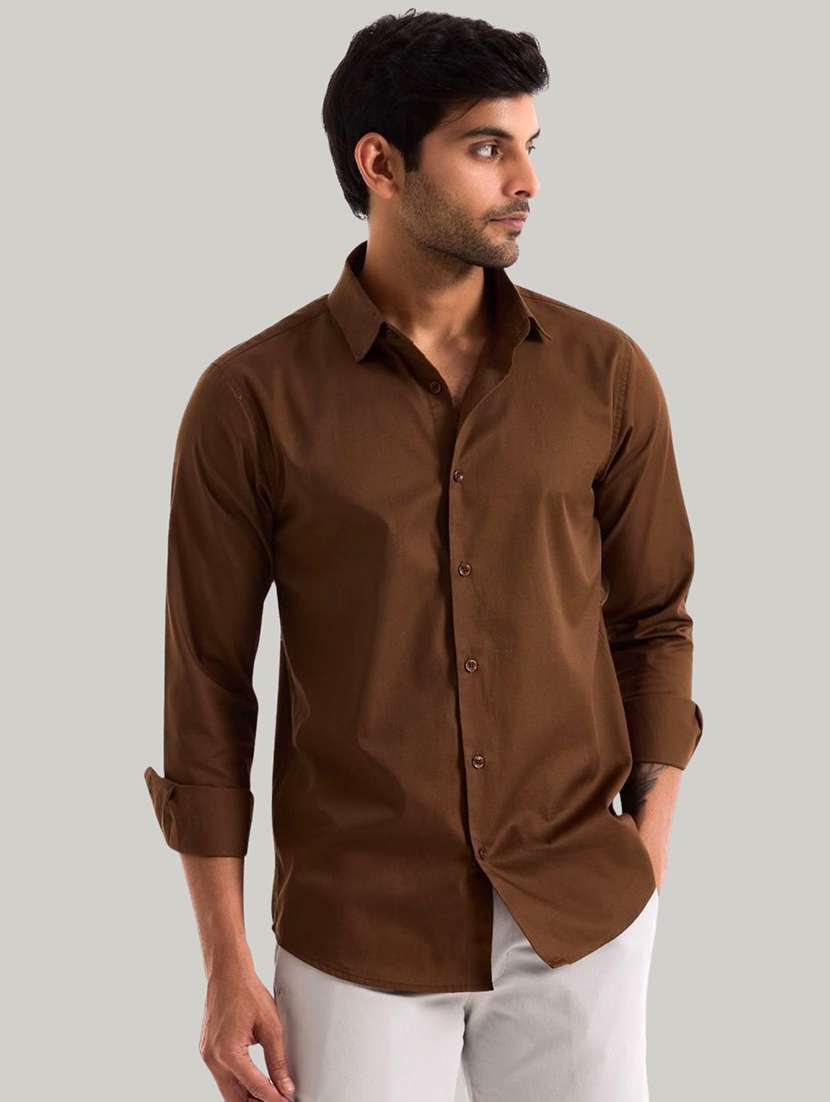 Men Solid Long Sleeve Regular Fit Casual Shirt - 22744189 -  Standard Image - 3