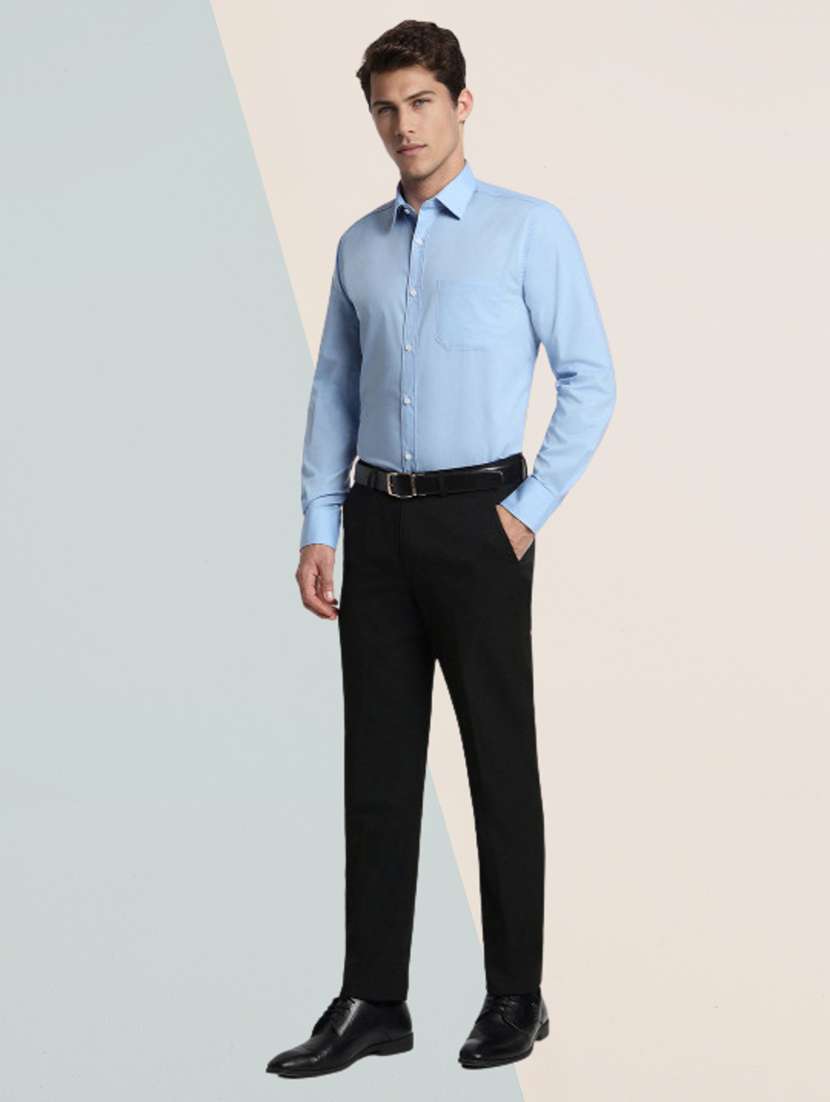 Men Solid Long Sleeve Regular Fit Formal Shirt - 22744192 -  Standard Image - 3
