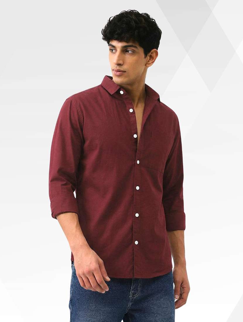 Men Solid Long Sleeve Regular Fit Casual Shirt - 22744193 -  Standard Image - 3